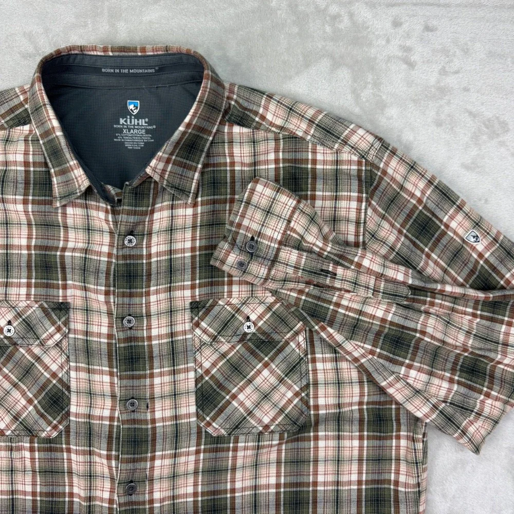 Kuhl Dillinger Descender Flannel Shirt Mens XL Plaid Long Sleeve Button Down